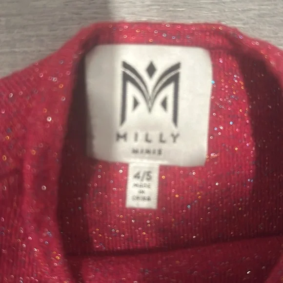 Amazing Milly Minis knit pink sparkle dress - size 4/5 runs small
